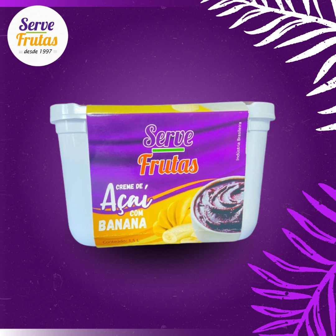 Pote de Açai Batido com Banana de 1,5 Litros